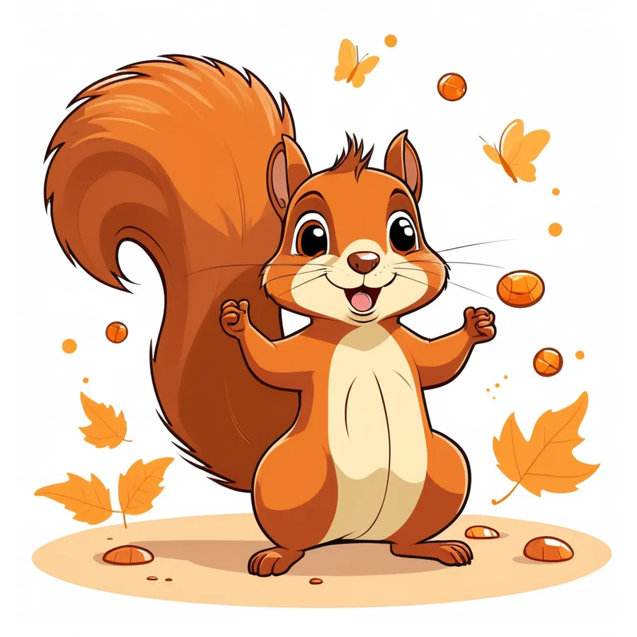 ADHD Brain Art Pack: Distracted Squirrel — 'ooh, a butterfly' energy, framed